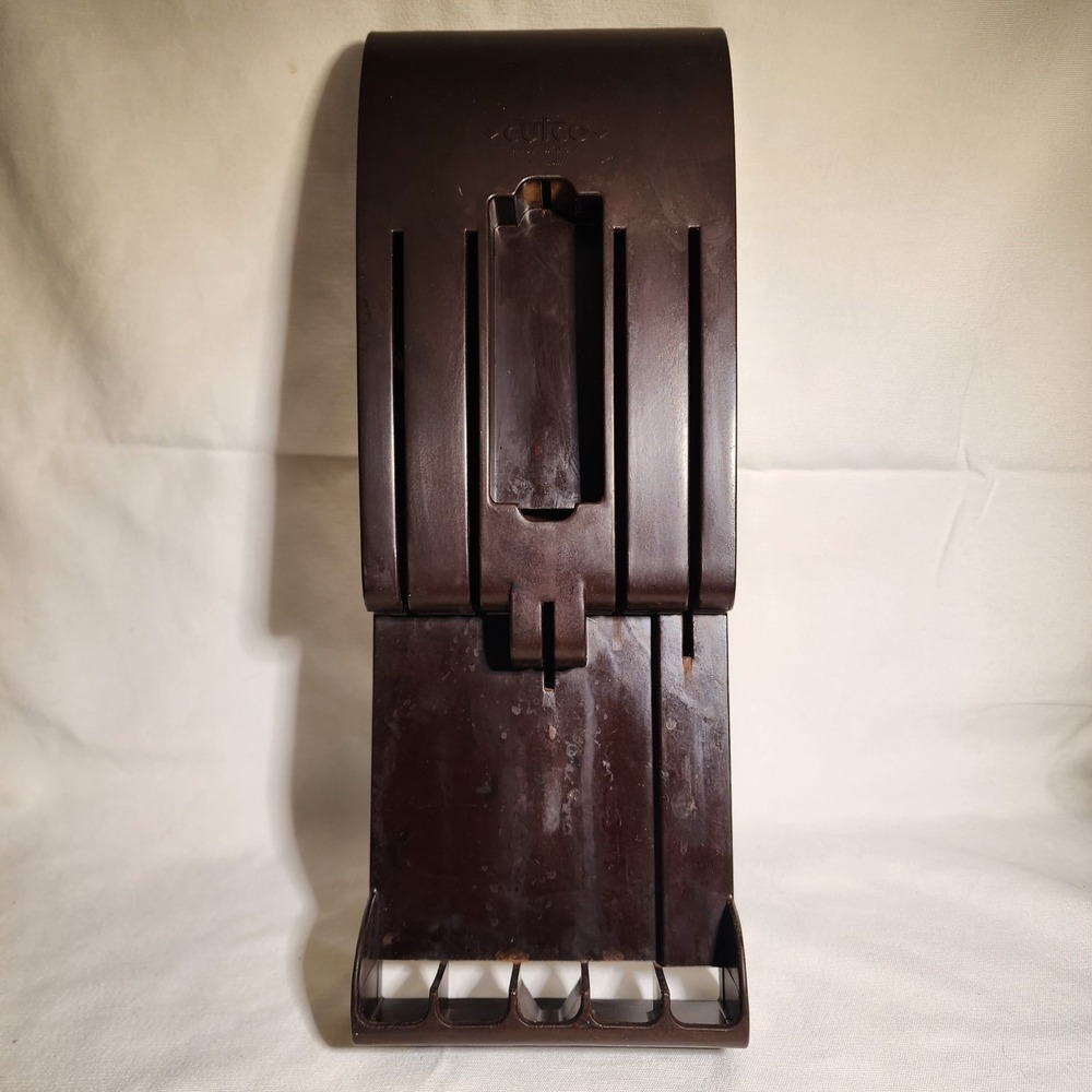 Vtg Cutco Brown Bakelite 6-Slot Knife Holder‎ Storage Wall-Mount/Drawer Rack